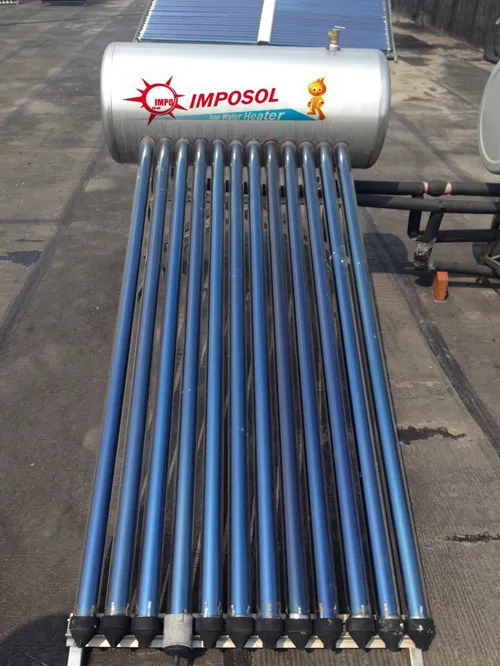 Calentador de agua solar presurizado con tubo de calor verde